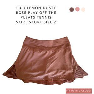 Lululemon Dusty Rose Pink Play Off the Pleats Tennis Skirt Skort Size 2 PREOWNED